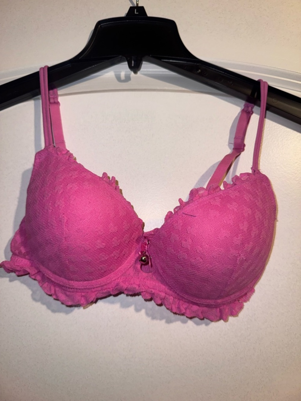 Fruit of the Loom Hot Pink Lace Push-Up Bra